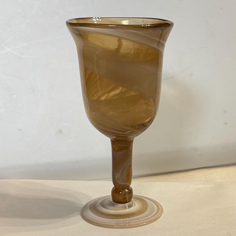 Marble Glass Butterscotch Red Wine Marbled Water Goblet